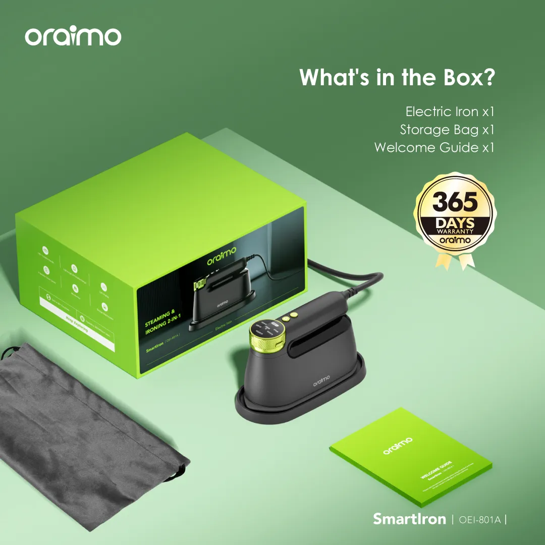 Oraimo OEI-801A SmartIron 1740W Portable Electric Iron - Image 2