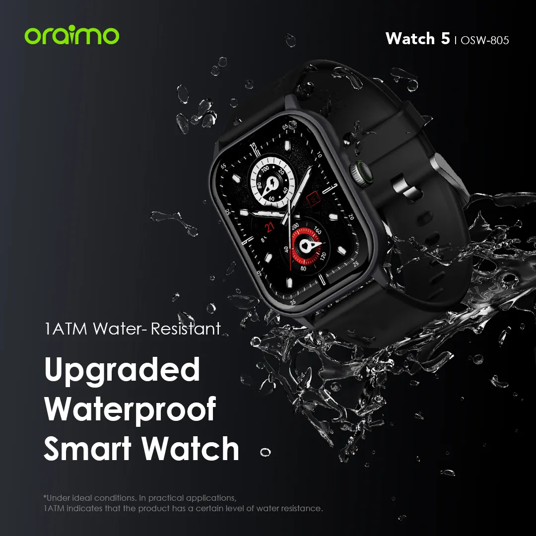 Oraimo Watch 5 2.01" HD Panda Glass 1ATM Smart Watch - Image 4