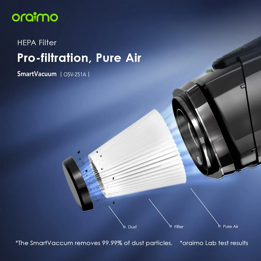 Oraimo OSV-251A SmartVacuum Corded Vacuum Cleaner with 5m Cord, 500W High Speed Powerful Suction - Image 5