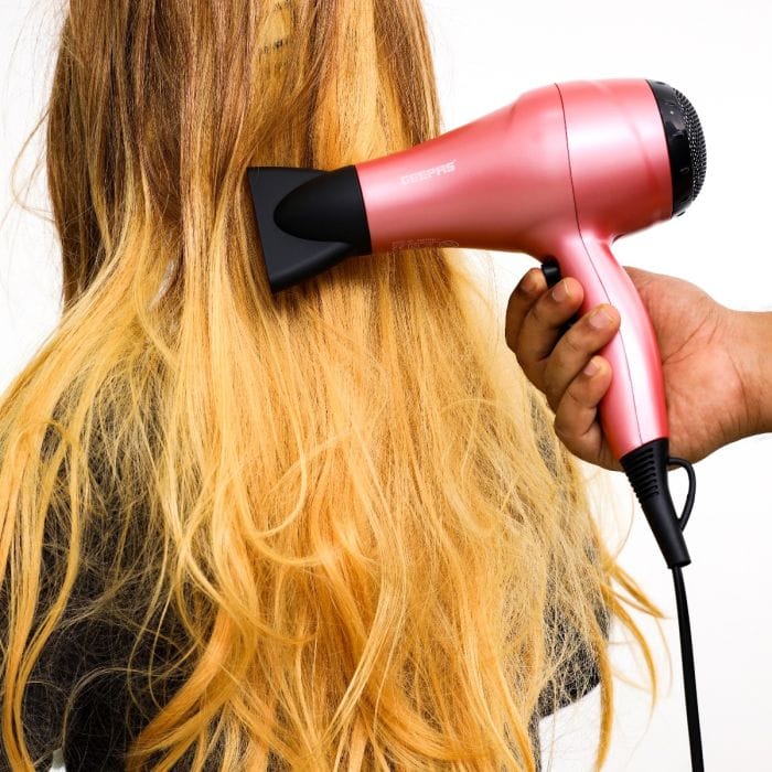 Geepas GHF86054 4-in-1 Hair Dryer, 2-in-1 Hair Straightener & Curler with Round Brush & EVA Carry Bag | 2000W | Ceramic Coating Plates| PTC Heater| 360° Swivel Cord - Image 4