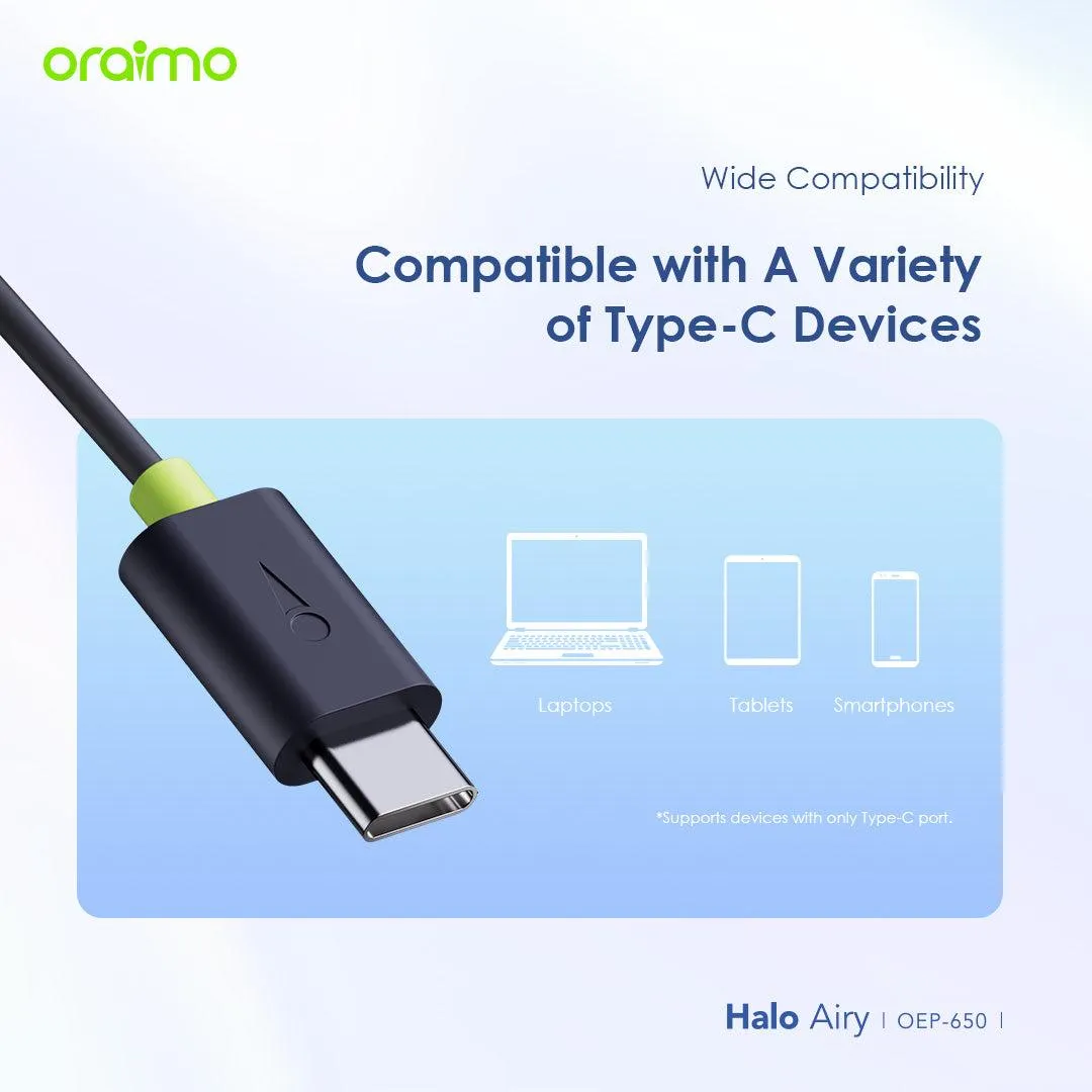 Oraimo OEP-650 Halo Airy Type-C Half In-ear Wired Headphones - Image 2