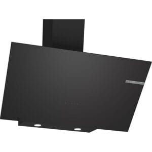 Bosch, 90 cm, Wall‑Mounted Cooker Hood, 700 m³/h Extraction, 2‑Speed Touch Control & LED Lights – DWK96PJ60M Black