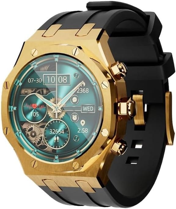 Porodo CristalloAP Smart Watch Blue Dial - Gold - Image 5