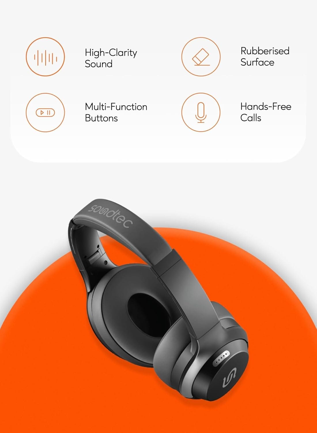 Porodo Soundtec Hybrid ANC Headphone Noise Cancelling Comfort Cushions 30 Hours - Image 2