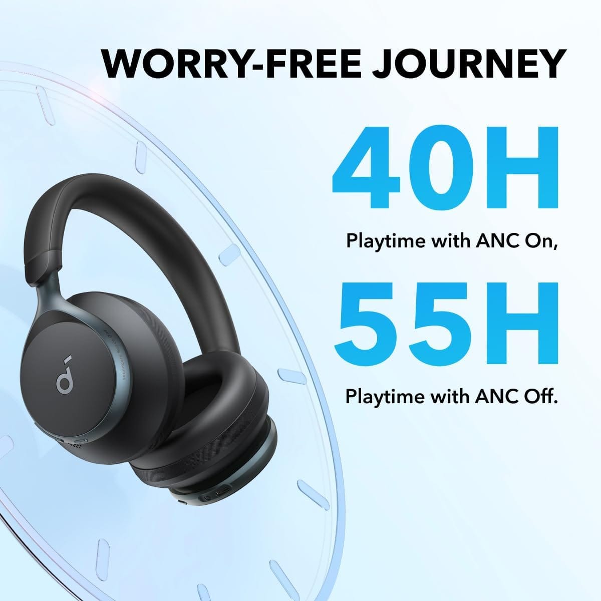 Soundcore by Anker, Space One, Active Noise Cancelling Headphones, 2X Stronger Voice Reduction, 40H ANC Playtime, App Control, LDAC Hi-Res Wireless Audio, Comfortable Fit, Clear Calls, Bluetooth 5.3 - Image 7