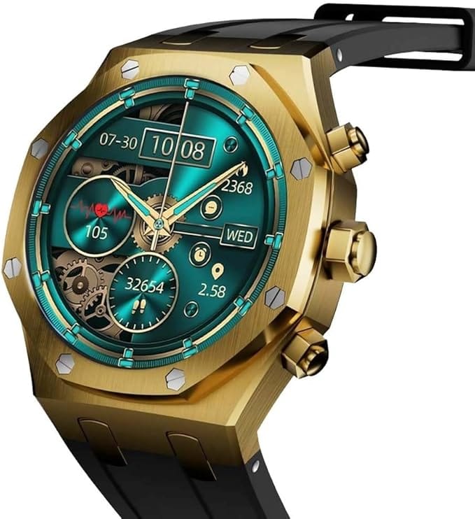 Porodo CristalloAP Smart Watch Blue Dial - Gold - Image 4