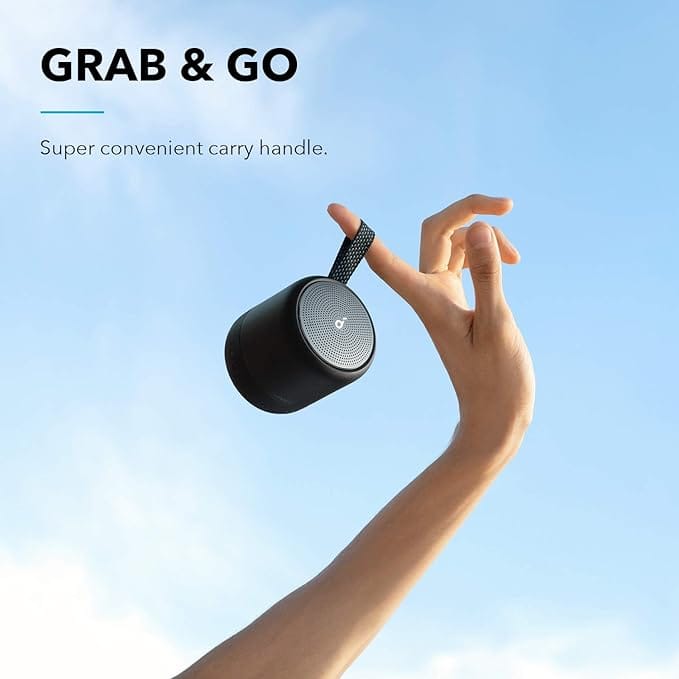Soundcore Anker Mini 3 Bluetooth Speaker, BassUp and PartyCast Technology, USB-C, Waterproof IPX7, and Customizable EQ - Black - Image 2