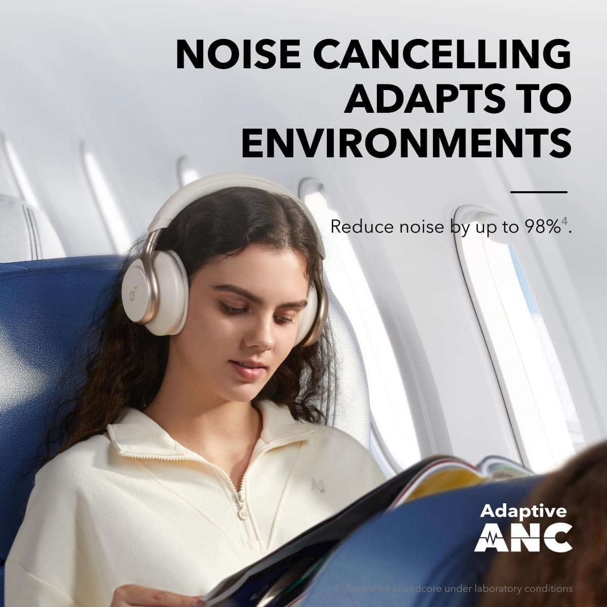Soundcore by Anker, Space One, Active Noise Cancelling Headphones, 2X Stronger Voice Reduction, 40H ANC Playtime, App Control, LDAC Hi-Res Wireless Audio, Comfortable Fit, Clear Calls, Bluetooth 5.3 - Image 4