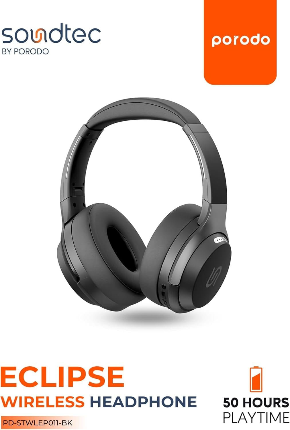 Porodo Soundtec Hybrid ANC Headphone Noise Cancelling Comfort Cushions 30 Hours - Image 4