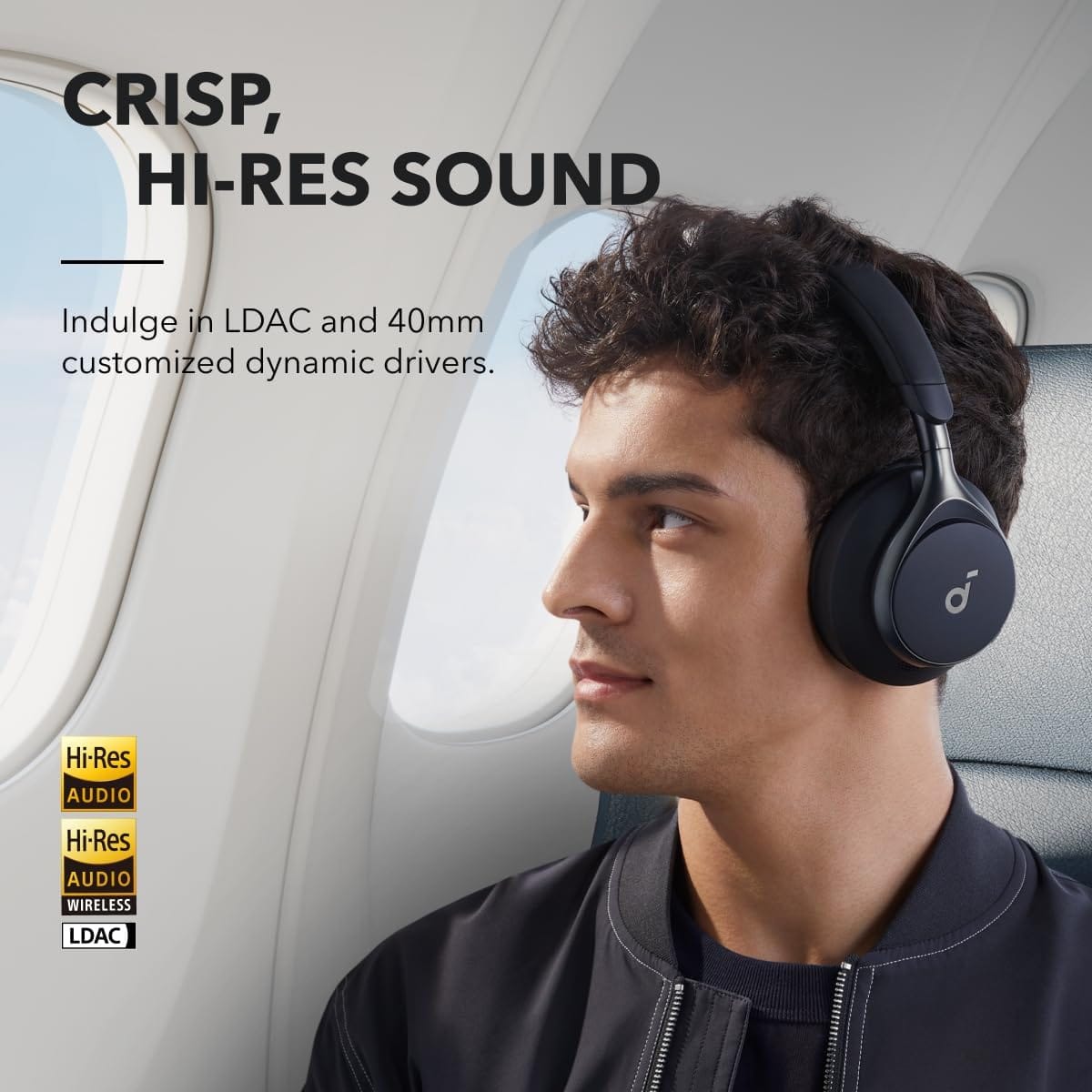Soundcore by Anker, Space One, Active Noise Cancelling Headphones, 2X Stronger Voice Reduction, 40H ANC Playtime, App Control, LDAC Hi-Res Wireless Audio, Comfortable Fit, Clear Calls, Bluetooth 5.3 - Image 8