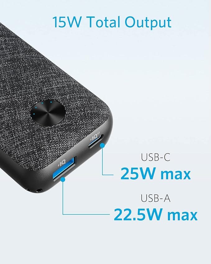 Anker PowerCore Metro 10000 mAh, 25W, 1-Port USB-C, 1-Port USB-A, Black - Image 5