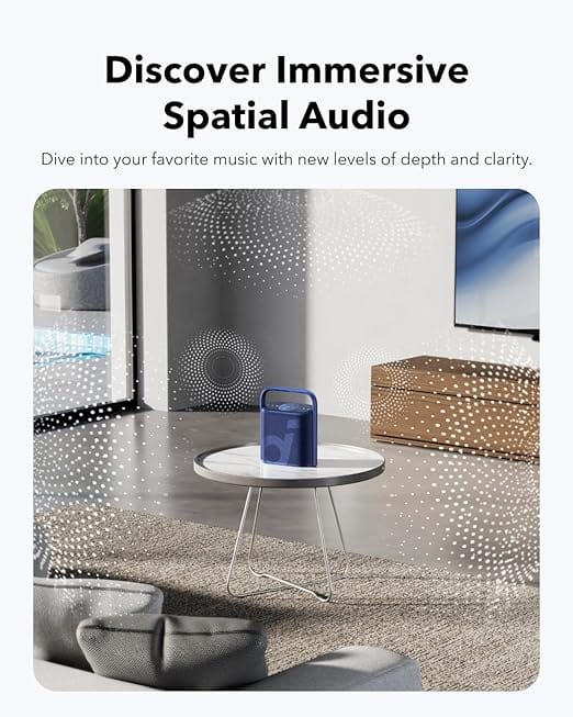 Soundcore Motion X500 Portable Bluetooth Speaker, Wireless Speaker with Immersive Spatial Audio, Wireless Hi-Res Sound with 3X Detail, 3-Channel Audio, and an Upward Firing Driver with Ambient Light - Image 6