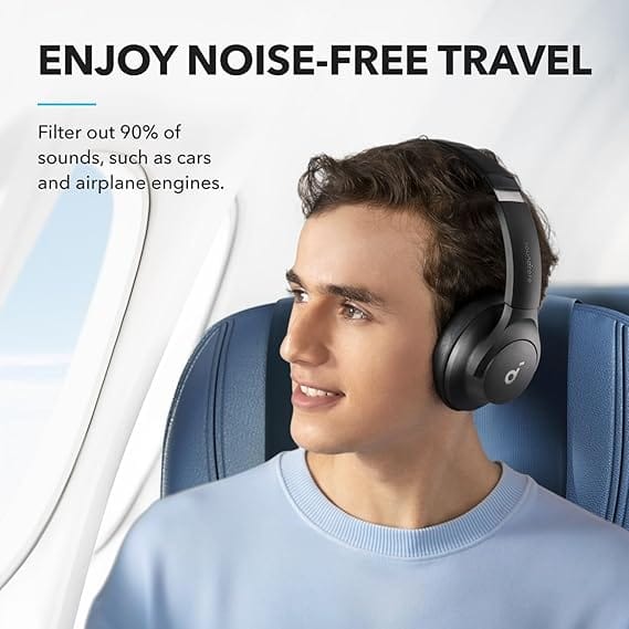 Soundcore by Anker Q20i Hybrid Active Noise Cancelling Headphones, Wireless Over-Ear Bluetooth, 40H Long ANC Playtime, Hi-Res Audio, Big Bass, Customize via an App, Transparency Mode - Image 8