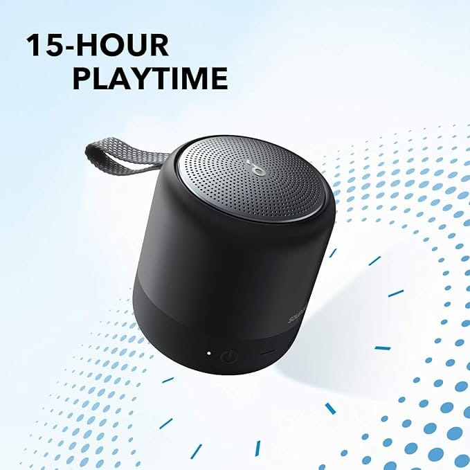 Soundcore Anker Mini 3 Bluetooth Speaker, BassUp and PartyCast Technology, USB-C, Waterproof IPX7, and Customizable EQ - Black - Image 3