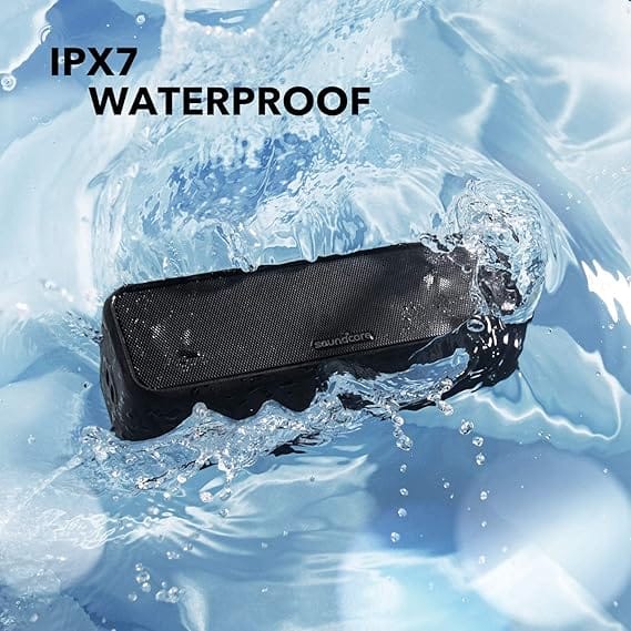 Soundcore Anker 3 Portable Bluetooth Speaker - Wireless, IPX7 Waterproof, 24H Playtime, Pure Titanium Diaphragm Drivers, PartyCast, BassUp, Custom EQ App - for Home, Shower, Outdoor, and Beach - Image 4