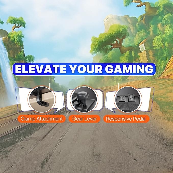 Porodo Gaming 7in1 Steering Wheel - Image 2