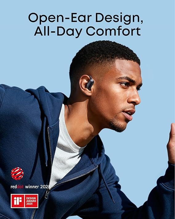 Soundcore AeroFit 2 by Anker, Open-Ear Headphones, Real-Time Translation Earbuds, 4 Adjustable Positions for Every Ear Size, 2× Richer Bass, Hi-Res, 42H Playtime, IP55,AI Clear Calls,Wireless Charging - Image 8
