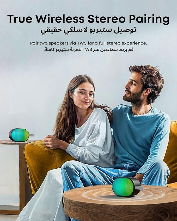 Soundcore Pyro Mini Portable Bluetooth Wireless Speaker with Full-Body Light Show, 6W, 10H Playtime, TWS Pairing, RGB Lights, AUX-In, Card Slot, USB-C, Bluetooth 5.3, Portable for Backyard, Outdoors - Image 3