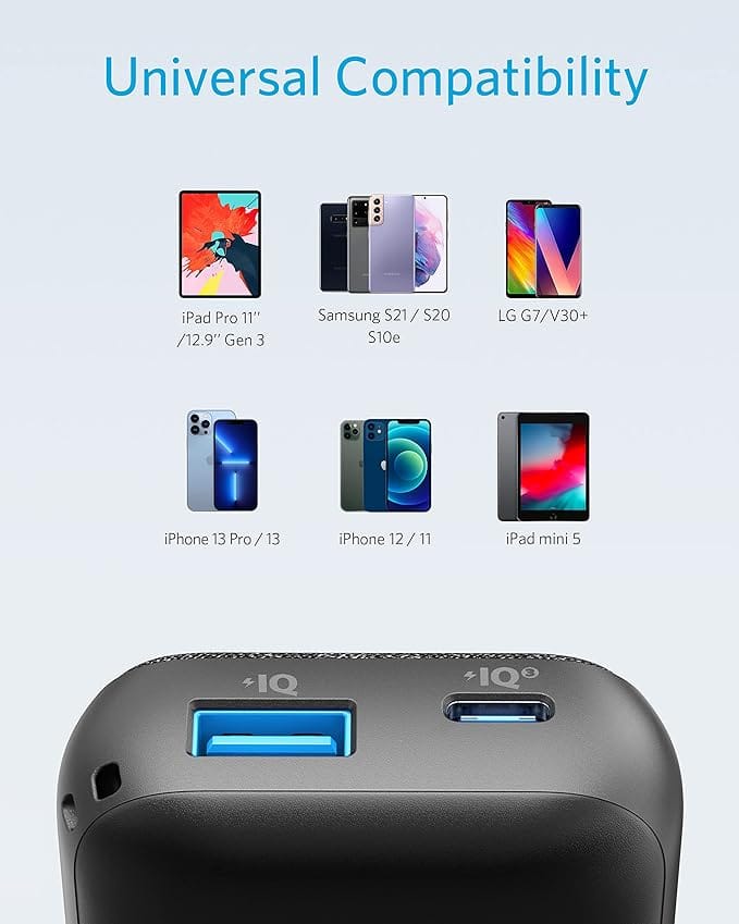 Anker PowerCore Metro 10000 mAh, 25W, 1-Port USB-C, 1-Port USB-A, Black - Image 4