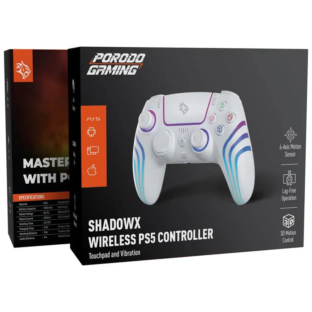 Porodo Gaming Shadowx Wireless PS5 Controller with Touchpad & Vibration - Image 5