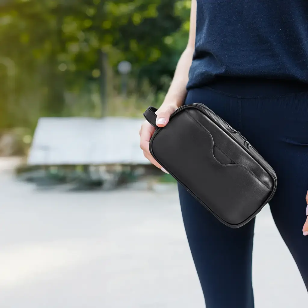 Porodo Lifestyle MagSafe Travel Organizer Pouch with Phone Holder - Black - Image 2