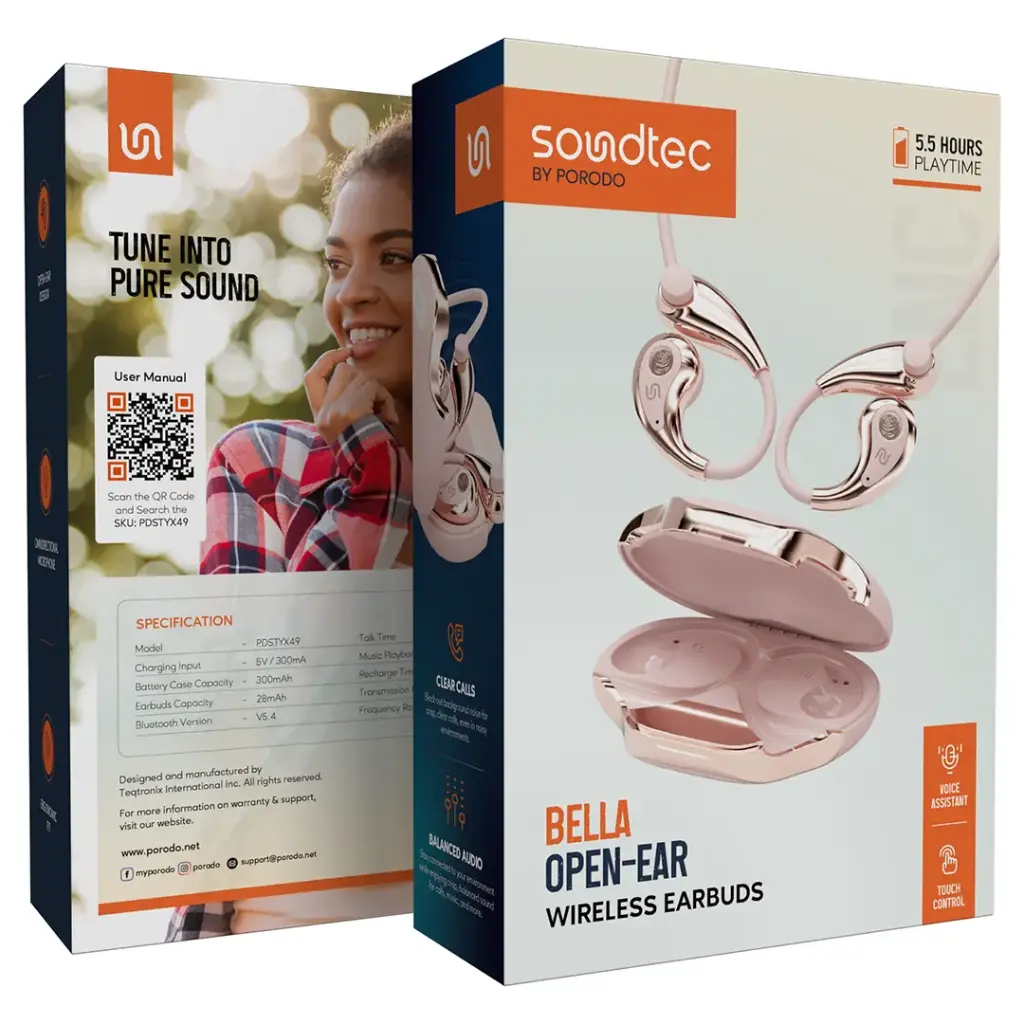 Porodo Soundtec Bella Open-Ear Wireless Earbuds - Image 6