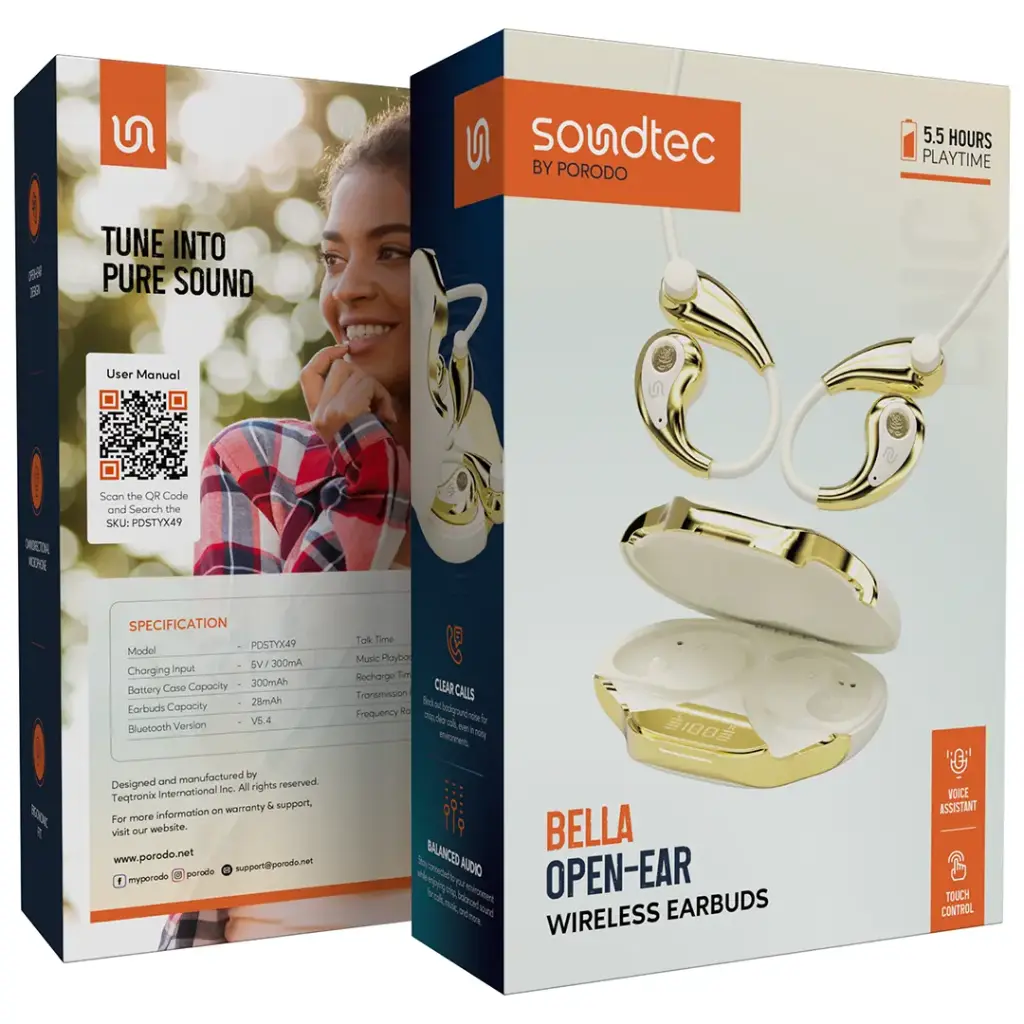 Porodo Soundtec Bella Open-Ear Wireless Earbuds - Image 9