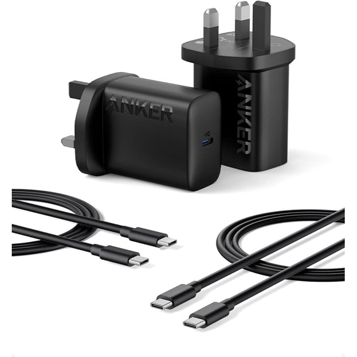 Anker 25W USB-C Charger with USB-C Cable, Supports PPS Fast Charging for Samsung Galaxy S23 Ultra/S23+/S23/S22/S21/S20/Note20 and More (2-Pack 5 ft Cable Included)
