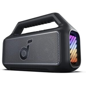 Soundcore Boom 2 By Anker, Outdoor Speaker, 80W, Subwoofer, BassUp 2.0, 24H Playtime, IPX7 Waterproof, Floatable, RGB Lights, USB-C, Custom EQ, Bluetooth 5.3, Portable for Camping and Beach - Black