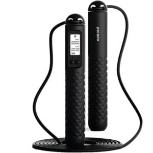 Porodo Lifestyle Smart Skipping Rope Forward, Digital Display, Interactive Audible Alert, Ergonomic Grip, Included Indoor Cordless Ball, Adjustable Length, Cordless Jumping Rope, Fitness