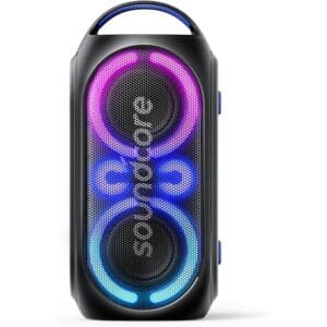 Soundcore Anker Rave Party 2 Portable Speaker, 120W Stereo Sound, PartyCast 2.0, Light Show, IPX4 Water-Resistant, 16H Playtime, Mic Input, Custom EQ & Bass Up for Party.