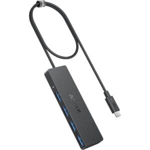 Anker USB C Hub 4 Ports, Multiple USB 3.0 Hub with 5Gbps Data Transfer, Extender for Type C Port Laptop, PC, Desktop and More (USB-C Connector, Charging Not Supported)