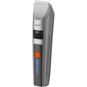 Porodo LifeStyle Rechargeable LED display Hair Clipper With Two Cutting Modes 1200mAh Grey IPX7 Whole-body Waterproof Stainless Steel Ceramic Blades IPX7 Water-Proof
