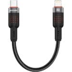 Porodo USB-C to Lightning Cable, Data Transfer & Fast Charge Braided Cable, Power Delivery Type-C to iPhone cable, 25cm Tangle-Free Braided USB-C to Lightning Wire, PD 30W, iPhone 17-11 Series & more
