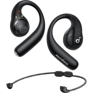 Soundcore by Anker AeroFit Pro Open-Ear Headphones, Ultra Comfort, Secure Fit, Ergonomic Design, Rich Sound with LDAC, Bluetooth 5.3, IP55 Water-Resistant, 46H Playtime, App Control, Wireless Earbuds