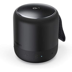 Soundcore Anker Mini 3 Bluetooth Speaker, BassUp and PartyCast Technology, USB-C, Waterproof IPX7, and Customizable EQ - Black