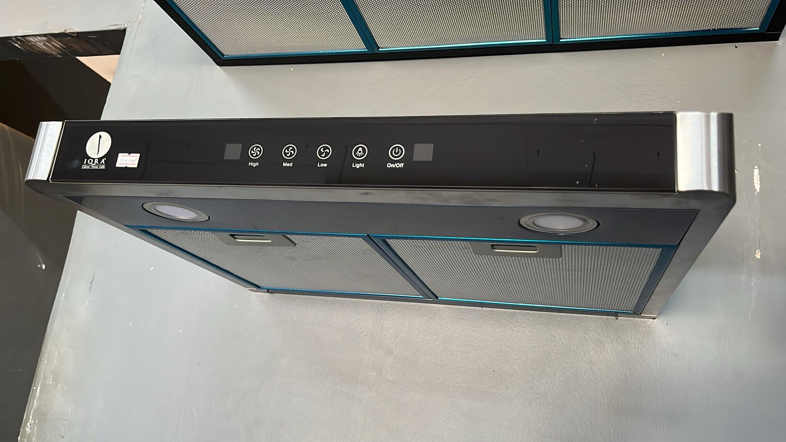 IQRA 60cm Ductless Chimney Hood, with Carbon Filter, LED Lamp, 3 Speed Motor, Touchscreen, Motion Sensor, Black Color, IQ-CM6021S - Image 2