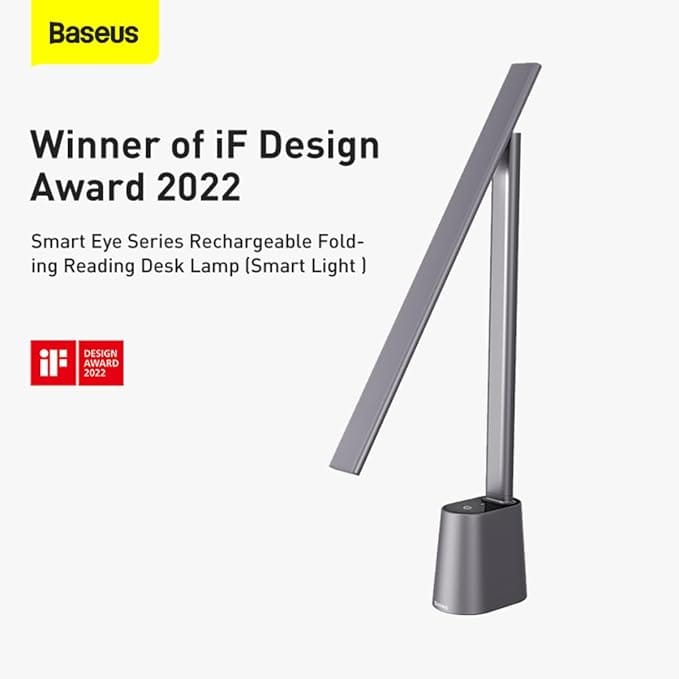 Baseus LED Desk Lamp Auto-Dimming Table Lamp Eye-Caring Smart Lamp Touch Control 47" Wide Illumination 250 Lumens 5W 3 Color Modes for Home Office, Living Room, Bedroom, Painting (Dark Grey) - Image 5