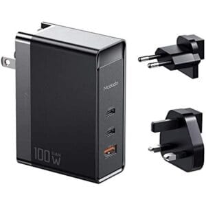 Mcdodo 100W GaN USB C Wall Charger, 100W Portable 3 Port Charger, USB-C QC PD 3.0 Power Adapter.