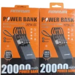Amaya APW-01 Power Bank 20000mAh fast charging with 4 lines for iPhone, Type C, Micro and USB ports