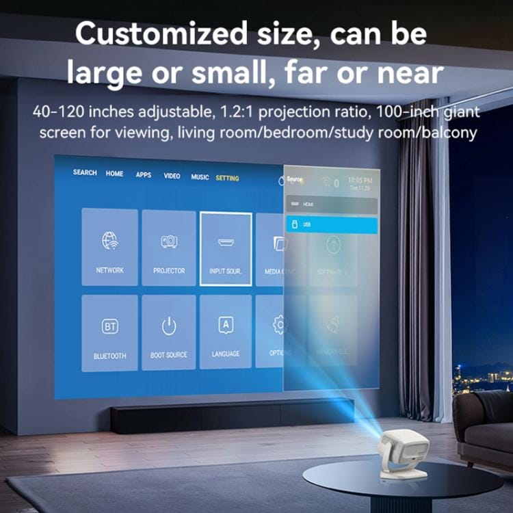 YESIDO TV13 Smart Projector – 720P HD, Android 9.0, Bluetooth 5.1, 120" Display, Home Cinema Experience - Image 11