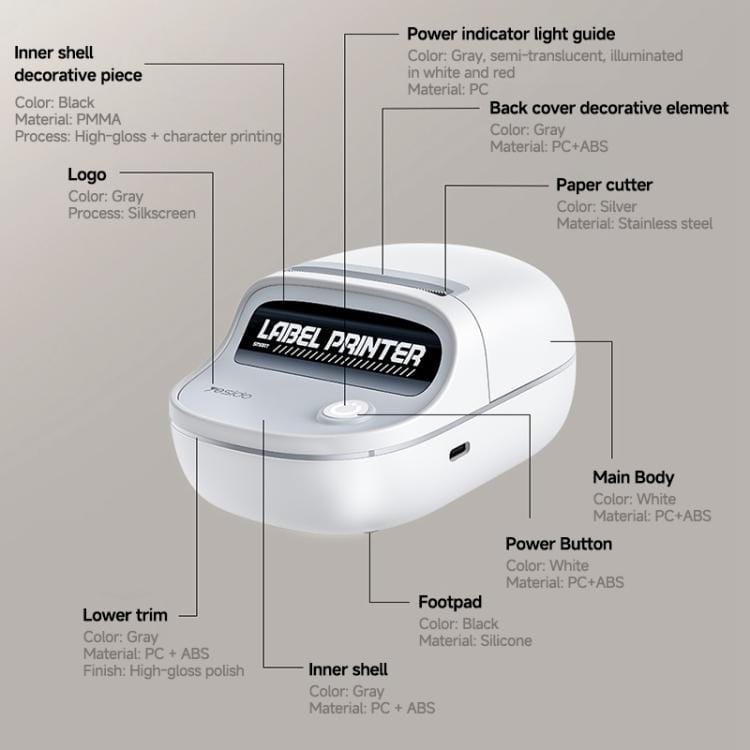 YESIDO SP10 Portable Thermal Label Printer – Wireless BT, 203 DPI, 25–48mm Labels, Compact & Rechargeable - Image 4