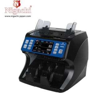 Nigachi NC-10 Mix Money Counting Machine, Max 500 Notes Hopper Capacity, Max 200 Notes Stacker Capacity, Roller Friction Feed System, 800,1000,1200 Notes/min Counting Speed, Black | NC-10 Mix