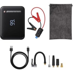 Baseus 2-in-1 Jump Starter with Air Compressor, LED Display 1000A Car Battery Charger (4.0L Gas or 2.5L Diesel) 12V Car Jump Starter Jumper Cables