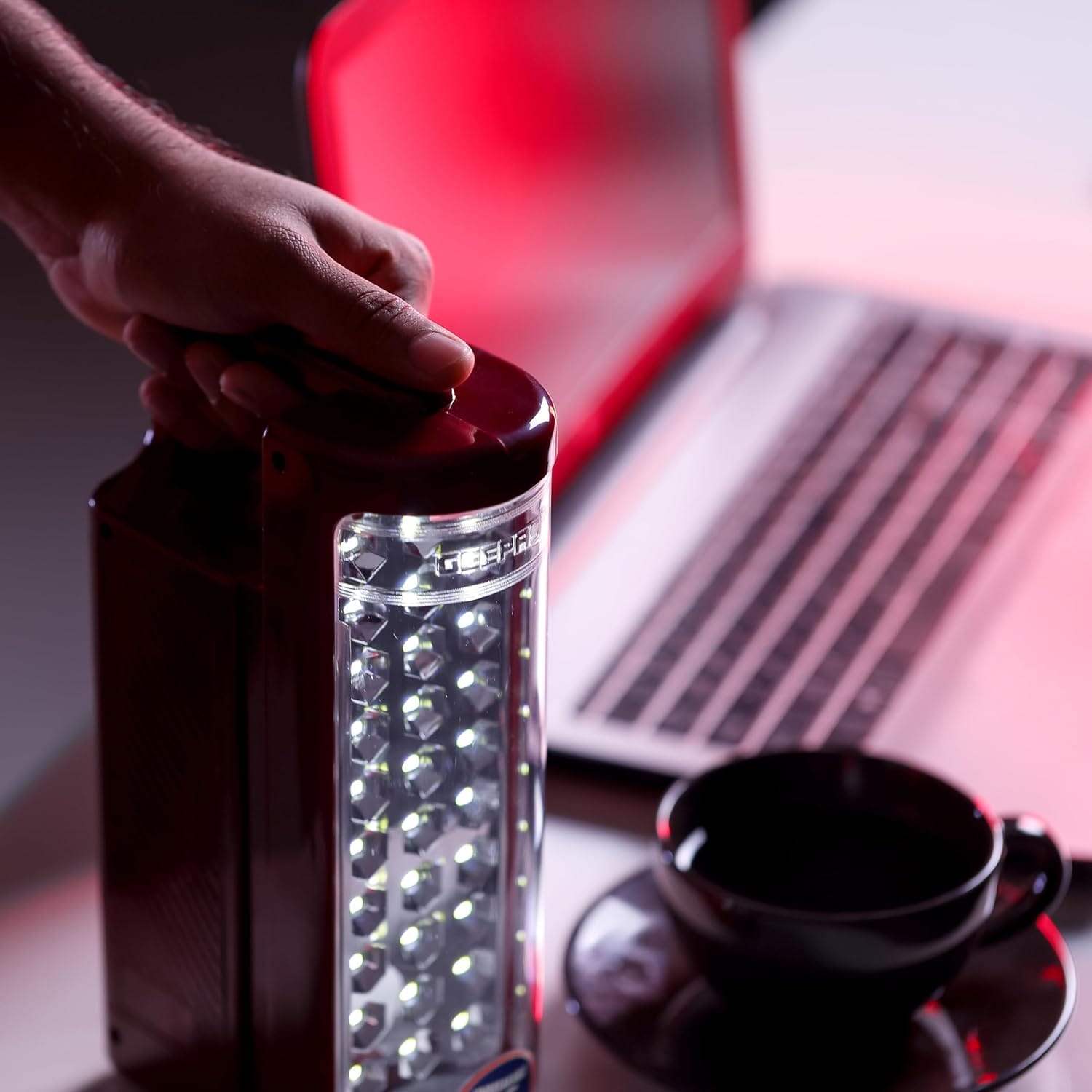 Geepas 24 Mega Luminous LED's Rechargeable LED Lantern Set Of 2 | 30 Super Bright SMD LEDs, Energy Efficient, USB Charging Red & Black, GE5566 - Image 4
