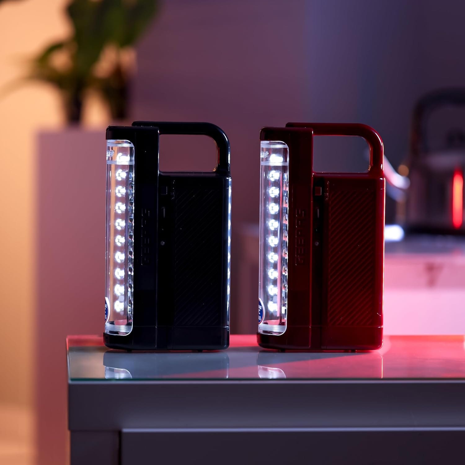 Geepas 24 Mega Luminous LED's Rechargeable LED Lantern Set Of 2 | 30 Super Bright SMD LEDs, Energy Efficient, USB Charging Red & Black, GE5566 - Image 5