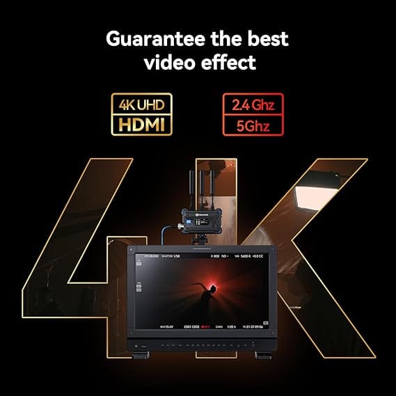 Hollyland Pyro S Wireless Video Transmitter and Receiver HDMI SDI 4K30/1080p60 1300ft Los Range 50ms Latency Up to 4 Receiver, Auto Dual-Band Hopping (ADH), Smart Channel Scan, Live Stream (1TX+1RX) - Image 4