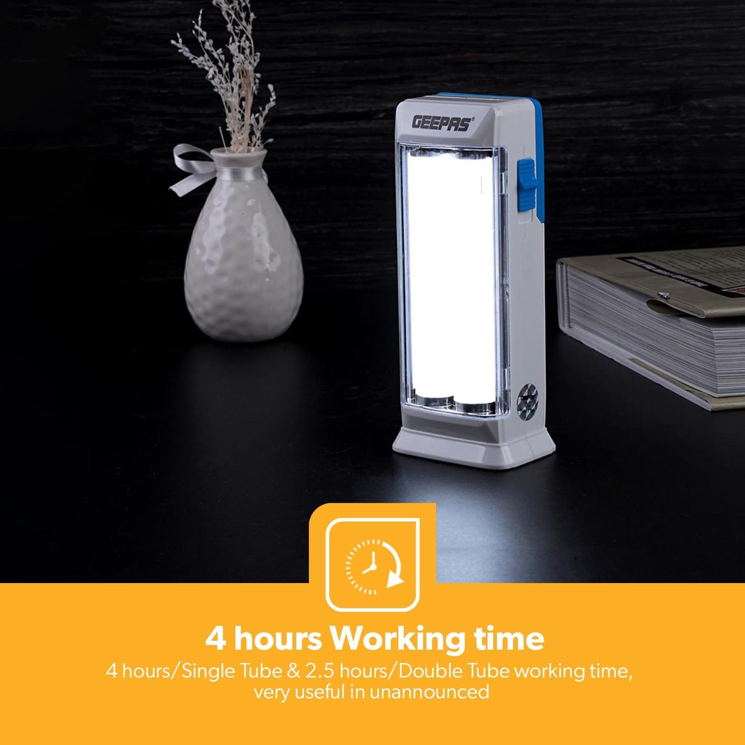 Geepas GE53013 Rechargeable LED Lantern - Emergency Lantern with 4 Hours Working & 18 Pcs SMD 0.2W Hi-Power Luminous LEDs | Ideal for Home, Camping & More (Copy) - Image 3