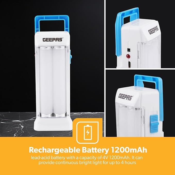 Geepas GE53013 Rechargeable LED Lantern - Emergency Lantern with 4 Hours Working & 18 Pcs SMD 0.2W Hi-Power Luminous LEDs | Ideal for Home, Camping & More (Copy) - Image 4