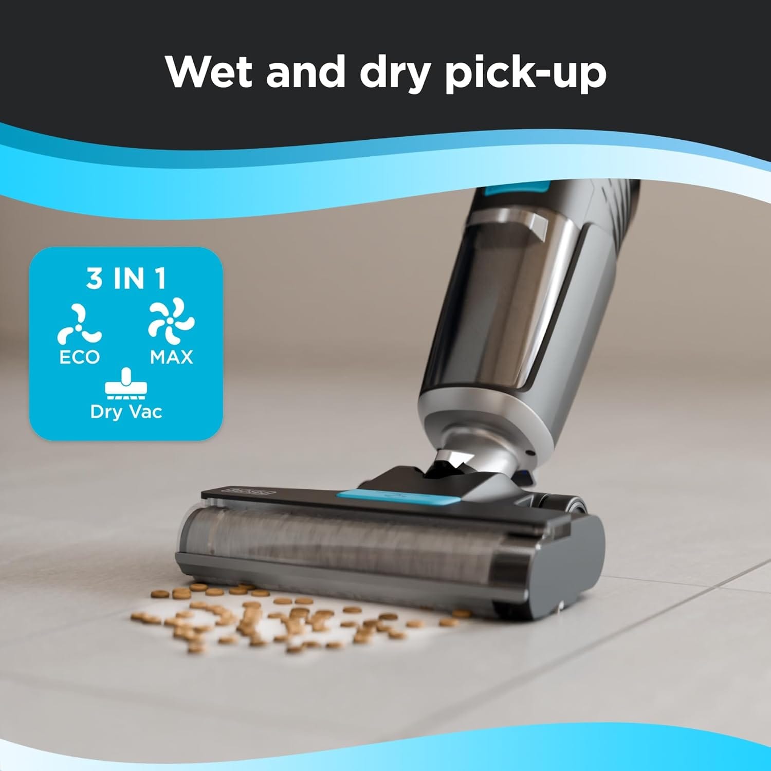 BLACK+DECKER Cordless Wet Dry Vacuum Cleaner and Mop, Vacuum Wash Duo, Self-Cleaning, Edge Cleaning Design, Digital Display, Compact and Space-Saving, Blue - VW252BR-B5 - Image 6